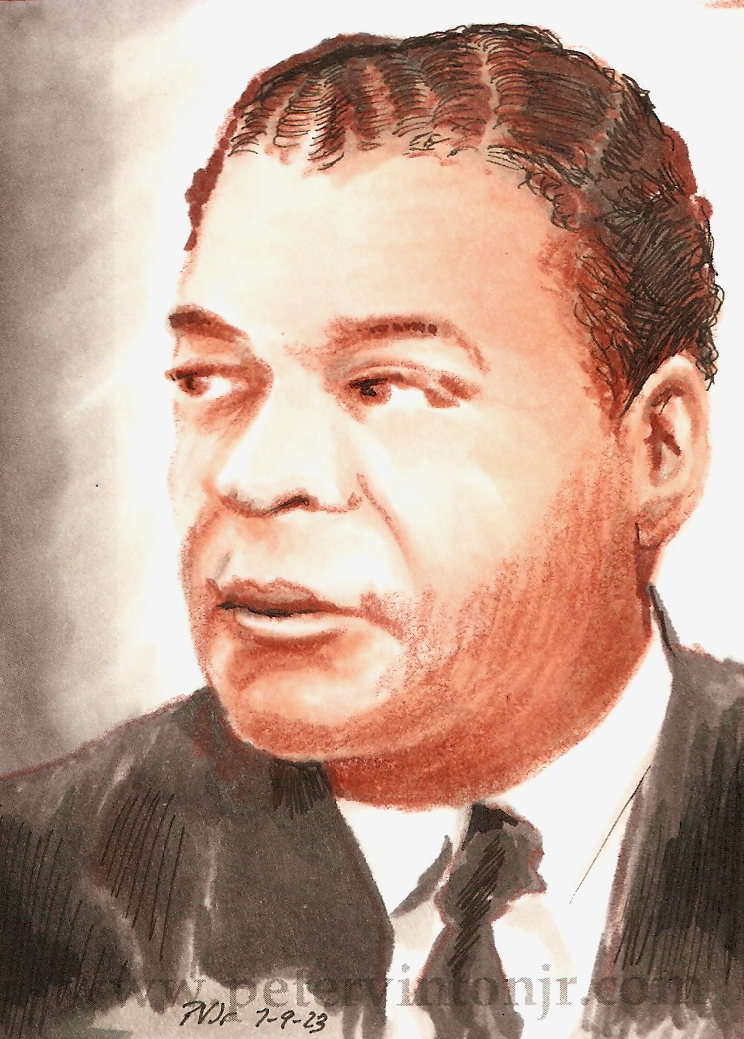 Arturo Alfonso Schomburg. Watercolour with some pen & ink, 2.5 in. x 3.5 in.